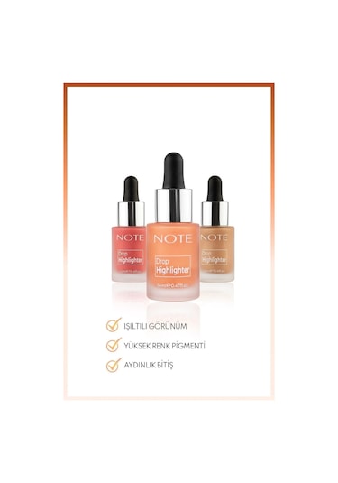 Note Cosmetique Drop Highlighter Işıltılı Likit Aydınlatıcı - 03 Candlelight