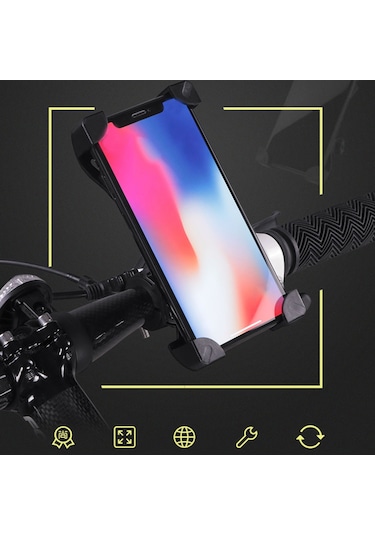 Vkemall Scooter Telefon Tutucu - 360 Derece Döner, Sabit Kilitleme, Kauçuk Yastık, Bisiklet/motosiklet Uyumlu, Abs Plastik