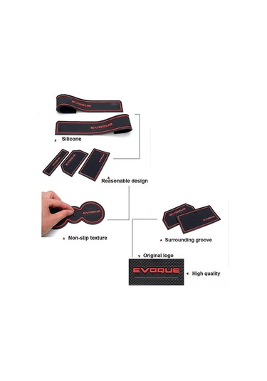 Fosenze Range Rover Evoque 2012-2018 İçin 8 Adet Kauçuk Kapı Yerin Dizaynı: Su Geçirmez, Sıcak Dayanıklı, Gürültü Önleyici Ve Kolay Temizlenir