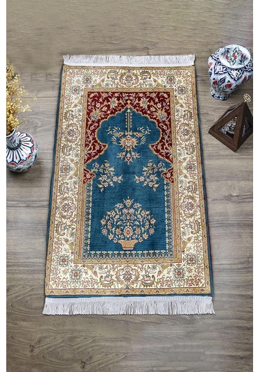 Dijital Baskı Kaymaz Tabanlı Yıkanabilir Püsküllü Seccade Scd0004 Renkli