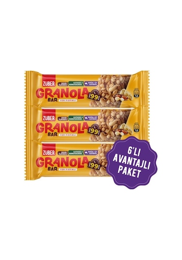 Granola Bar Yer Fıstıklı 25g X 6 Adet