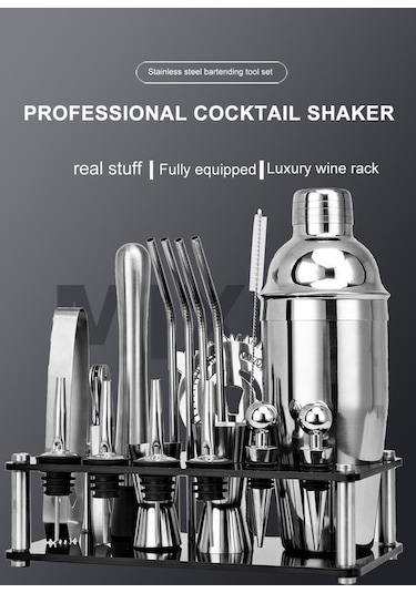Novahub Tcherchi Paslanmaz Çelik Kokteyl Seti - Gümüş, Lüks Tasarım