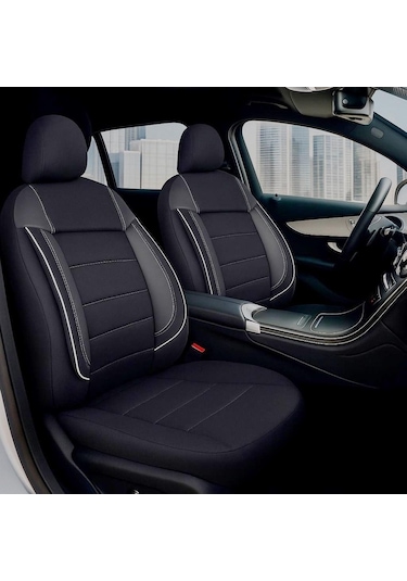Dacia Sandero Araçlara Uyumlu Tam Takım Cover B Model Oto Koltuk Kılıfı Siyah-beyaz
