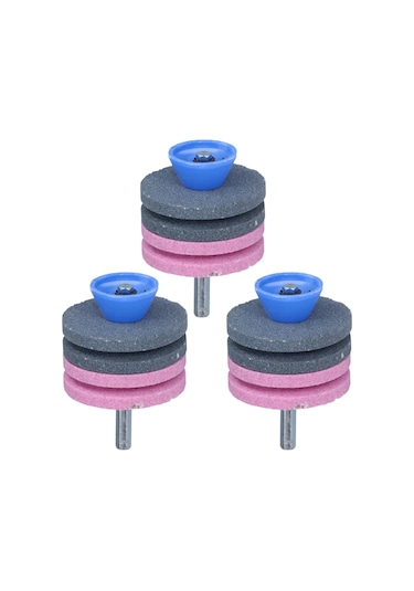 Springsun 3 Adet 4 Katlı Korundum Taslağı, Çim Biçme Makinesi Bıçağı Kesici Takımı, Kolay Kurulum, Dayanıklı Kesici Aparatı