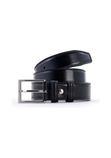 %100 Hakiki Deri Siyah Erkek Kot-Kumaş Kemeri