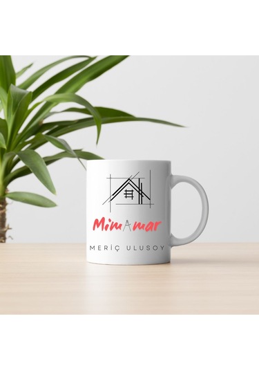 Mimarlara Özel Tasarım Kupa Bardak Kişiye Özel Hediyelik Beyaz