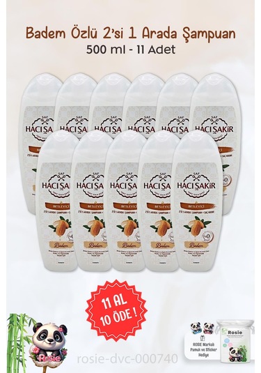 11 Al 10 Öde Hacı Şakir Badem 2si 1 Arada Şampuan Besleyici 500 Ml Ve Rosıe