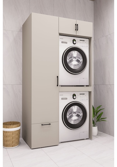 Mdf Çamaşır Makinesi Ve Kurutma Makinesi Dolabı Ütü Masalı Kumbeji Kumtaşı