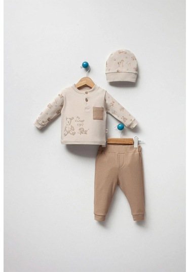 By Bubbles Toys Erkek Bebek 2'li Takım Bej