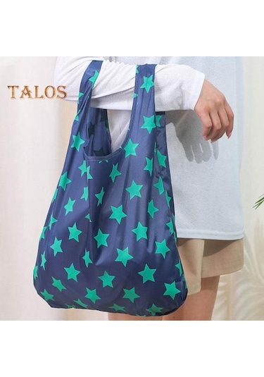 Mavi Alışveriş Çantası Büyük Kapasiteli Yeniden Kullanılabilir Kare Şekli Dayanıklı Açık Taşınabilir Katlanır Alışveriş Çantası Ev Gereçleri Mavi