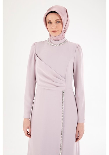 Armine Trend Taş Desenli Elbise-lila 25yt912 Lila