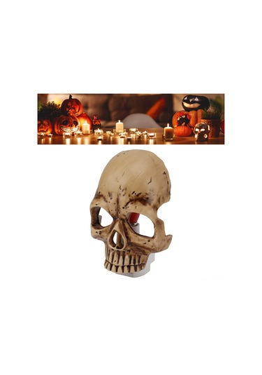 Youtek Kostüm Parti Dekoratif Resin Kafa Figürü Işıklı Aydınlatma, Parlaklık Ayarlanabilir Halloween Ambiyans Lambası Abd Standardı 110v Diğer