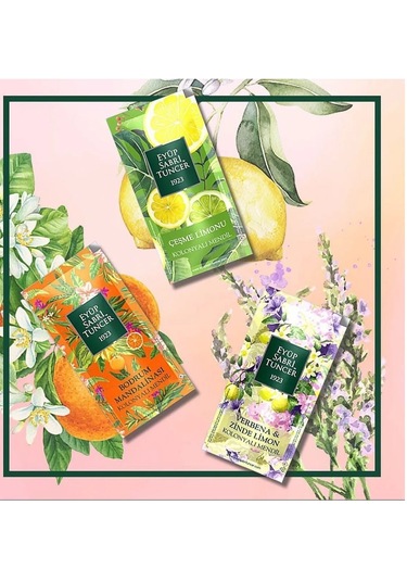 Eyüp Sabri Tuncer Bodrum Mandalinası + Çeşme Limonu + Verbena & Zinde Limon Kolonyası 3 x 150 ML + Islak Mendil 3 x 15'li