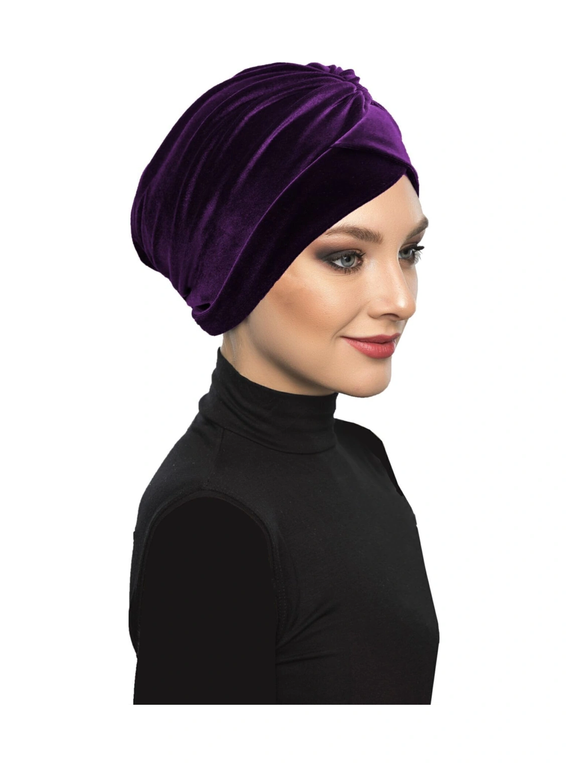 Kadife Kardelen Astarlı Mor Hazır Türban Tesettür Bone Mor