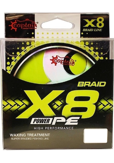 Captain X8 Power Pe İp Misina 0,06mm 150mt Lemon Yellow - Standart