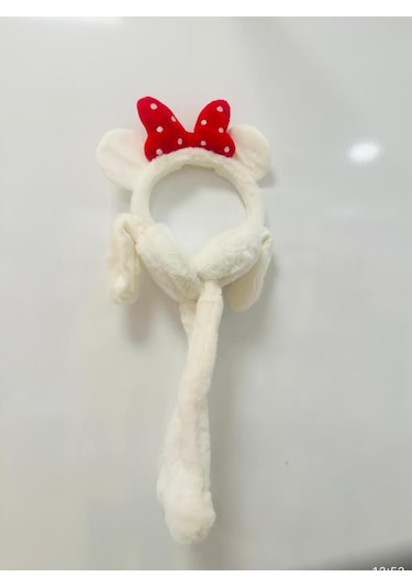 Gala Sesli Harektli Mıckey Mause Çocuk Peluş Kulaklık Krem