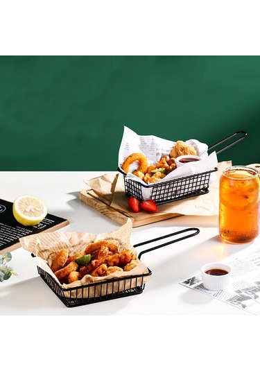 Sones Dövme Demir Meyve Taşınabilir Depolama Sepeti Ekmek Patates Kızartması Kızarmış Atıştırmalıklar Taşınabilir Sepet Tek Bardak Tekne Diğer