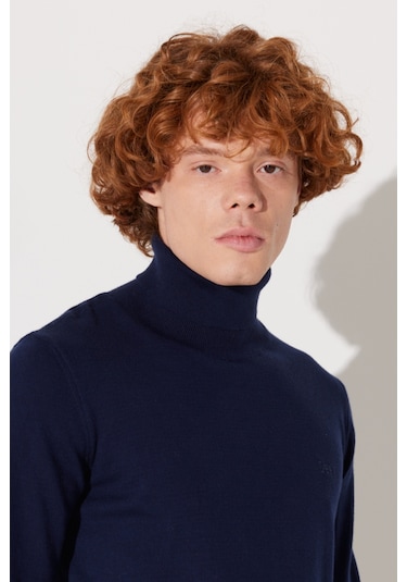 Lee Regular Fit Normal Kesim Pamuk Balıkçı Yaka Lacivert Tirko Kazak L83CKFHY Lacivert