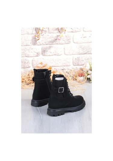 Fort Cool Aleda Anatomik Sıcak Astar Kaymaz Taban Kız Çocuk Bot Siyah