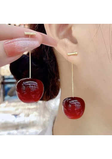 Kadın Özel Tasarım Kiraz Model Küpe