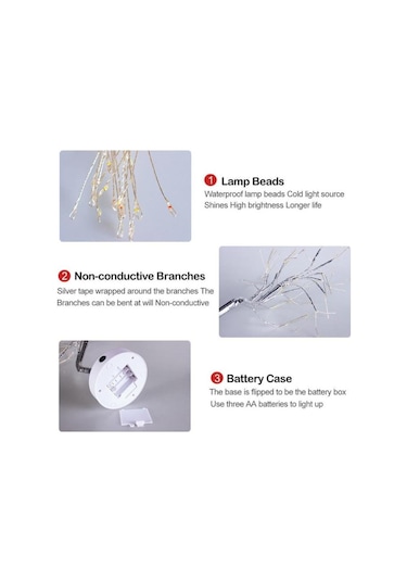 Mor Led Gece Lambası Mini Noel Ağacı Bakır Tel Çelenk Lamba Çocuklar Için Ev Yatak Odası Dekorasyon Dekor Peri Işık Usb Destekli Mor