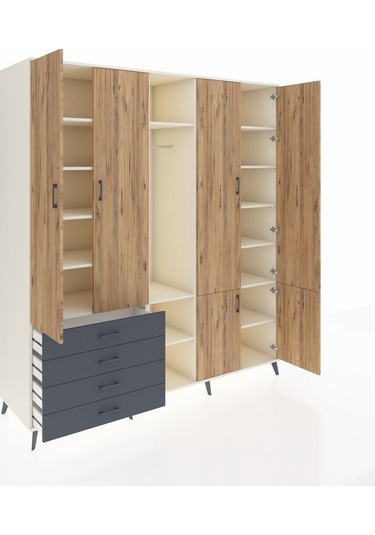 Kronos Dolap 14 Raflı 4 Çekmeceli Tek Askılı 220x59x243 Aytaşı-çam/antrasit Atlas Çam/antrasıt Kronos Dolap 14 Raflı 4 Çekmeceli Tek Askılı 220x59x243 Aytaşı-çam/antrasit Atlas Çam/antrasıt