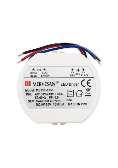 Mervesan Ms35y-1050 - 35w - 9-30v 1050ma Ip67 Led Sürücü Driver