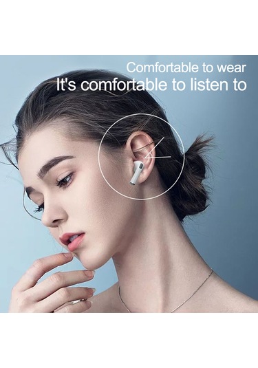 Folinda Beyaz Bluetooth 5.0 Kablosuz Kulaklık, 10-25m Menzil, 300mah Şarj Kutusu, 2-3saat Çalma Süresi