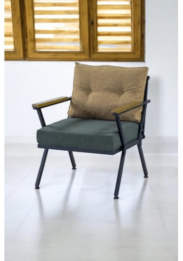 PiLocco Demonte Tekli Metal Bahçe Mobilyası Sarı - Yeşil 60 x 60 Sarı - Yeşil