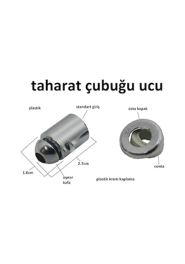 Yapıtaşı Yt129 Taharet Çubuğu Ucu Oynar Perlatörü Krom Renk