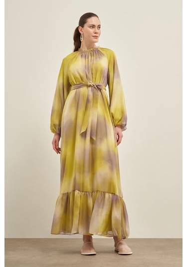 Ftz İpek Saten Elbise Asit 31039 Asit Çok Renkli