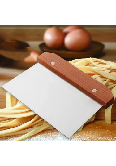 Paslanmaz Çelik Wonton Bıçağı Erişte Bıçağı Kek Spatula Pişirme Gümüş