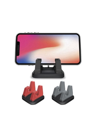 Kırmızı Vaorlo 360 Araç Telefonu Tutucu Yumuşak Silikon Kaymaz Mat Cep Telefonu Montaj Standları Destek Araba Gps Dashboard Braketi