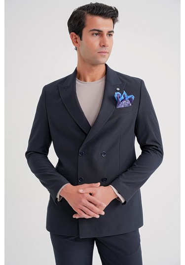 C 719 Ceket Comfort Lacivert Lacivert