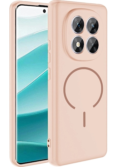 Xiaomi Redmi Note 14 Pro 5g Kılıf M-safe Şarj Özellikli Zore Meta Kapak Rose Pembe