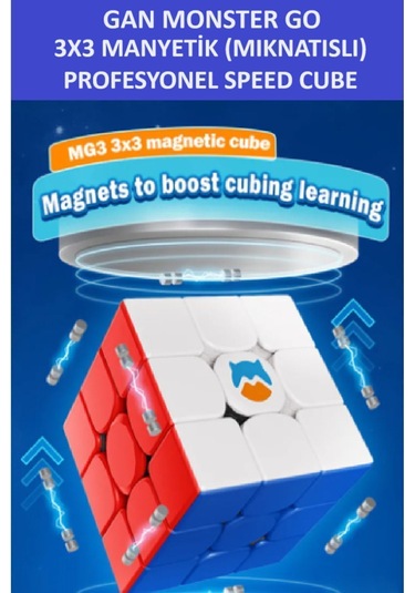 Mg356 M 3x3 Mıknatıslı Manyetik Zeka Küpü - Profesyonel Speed Cube - Sabır Küpü -