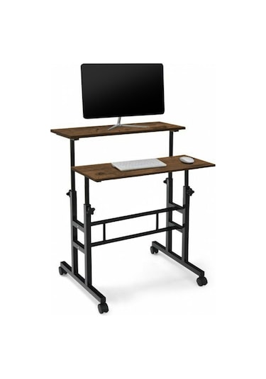 Sekizincicaddedizayn Yükseklik Ayarlı Bilgisayar/Laptop Ve Çalışma Masası -Ceviz 80X60 Ceviz