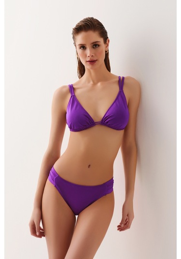 Suwen Yanı Pileli Bikini Alt Sbn25560c099 Menekşe Moru