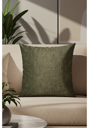 Sezyon Liza Desenli 50 50 Yeşil Kırlent Kılıfı Yeşil