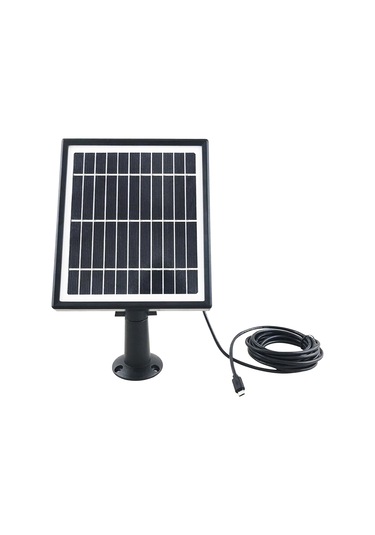 Yaozixa 5.5v 4w Mikro Usb Güneş Paneli - Dış Mekan Güvenlik Kamerası İçin Sürekli Enerji, 3m Kablolu 360 Ayarlanabilir Sopa Kamera Hariç