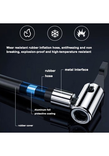 Samdoo Kablosuz Araçlı Hava Pompa, Taşınabilir Dijital Göstergeli, Otomatik Duran, 3 Fişli, Fenerli, Motor, Bisiklet, Toplar İçin Hava Atıcı