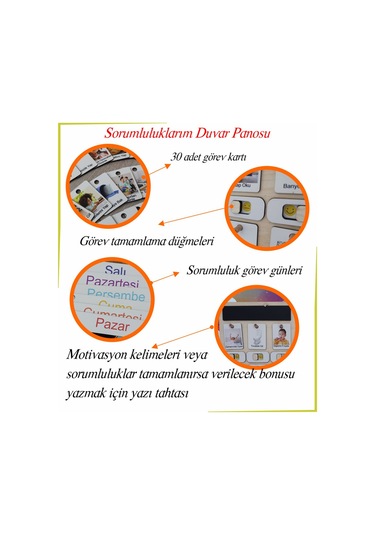 Ankebut Montessori Büyük Boy Sorumluluk Alma Beceri Ve Görev Tablosu Günlük Rutinim