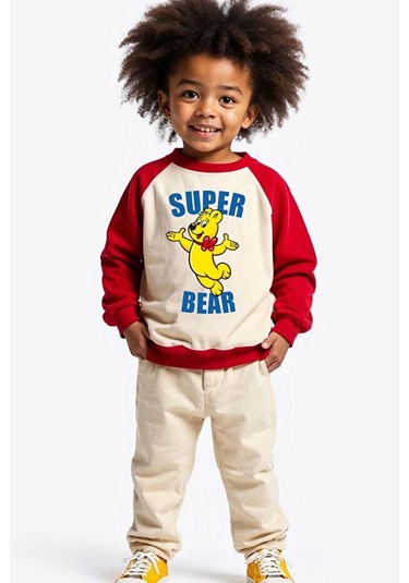 Unisex Çocuk Sweatshirt - Kırmızı KIrmızı