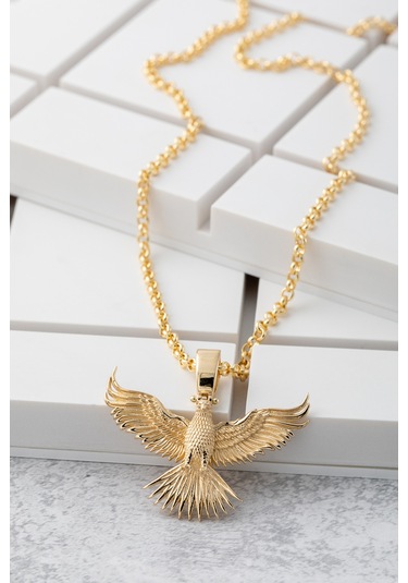 Cenova Kuyumculuk 14 Ayar Altın Kanatlı Kartal Figürlü Erkek Kolye