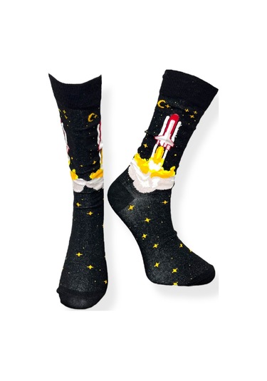 5'li Unısex Uzay Temalı Gezegen Ve Roket Tasarımlı Esnek Nem Alabilen Pamuklu Spor Soket Çoraplar Çok Renkli 5'li Unısex Uzay Temalı Gezegen Ve Roket Tasarımlı Esnek Nem Alabilen Pamuklu Spor Soket Çoraplar Çok Renkli