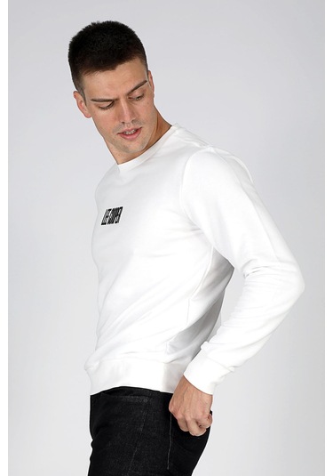 Lee Cooper Paul Erkek O Yaka Sweatshirt Beyaz-20101-beyaz Beyaz