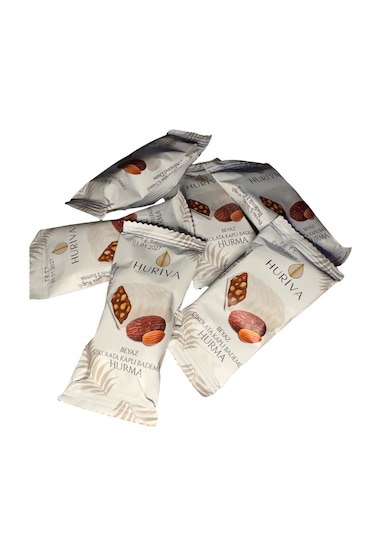 Huriva Beyaz Çikolatalı Bademli Hurma Barı 500 G