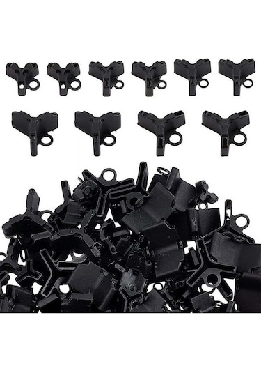 Mufunye 150 Adet Siyah Üçlü İğne Koruması - 1 2 3 4 5 Boyutları - Balık İğnesi Koruyucu Aksesuar Seti