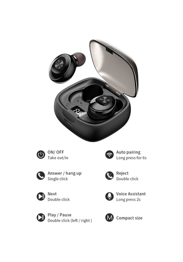 Mufunye Beyaz Xg8 Sayısal Gösterimli Şarj Kutusu İle Kablosuz Spor Kulaklıklar