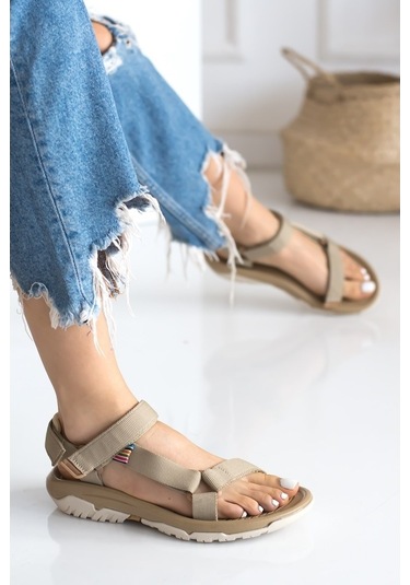 Imershoes Erkek Günlük Step Sandalet Düz Taban Cırtlı Spor Yazlık - 497212327 Siyah